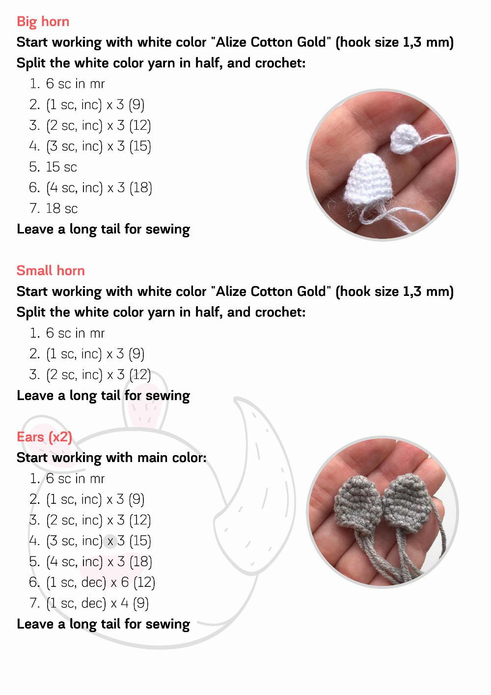 Crochet English Pattern "Rhinoceros"