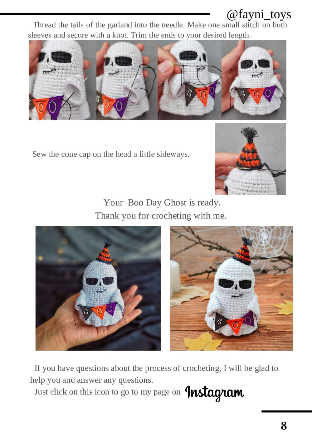 CROCHET PATTERN Boo Day Ghost