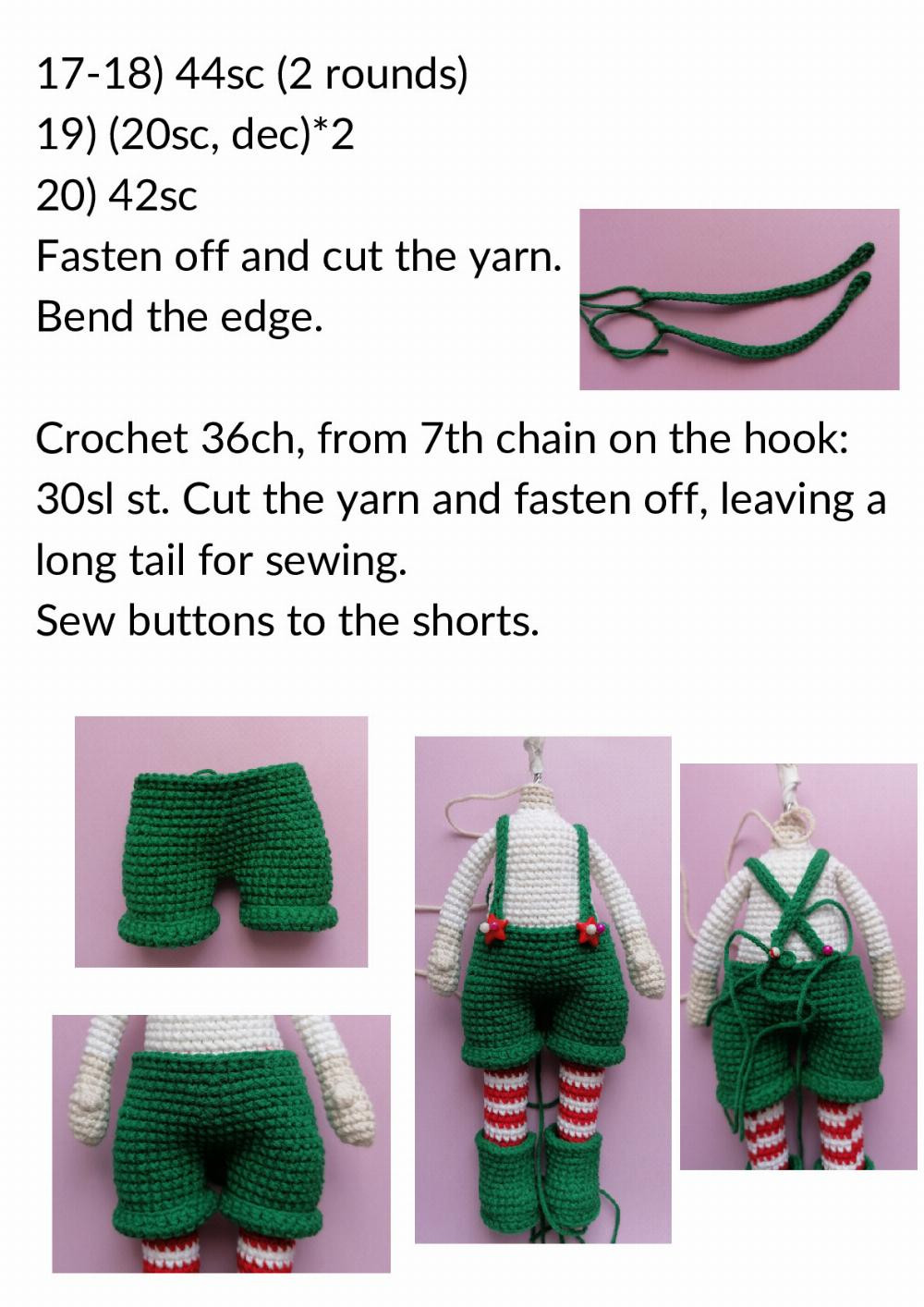 Crochet Pattern Christmas Elf doll