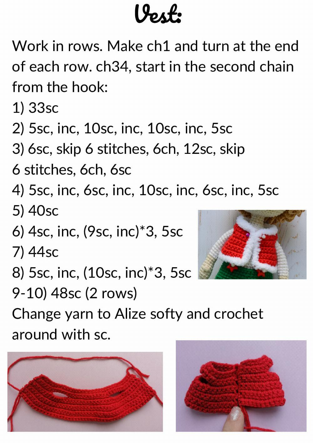 Crochet Pattern Christmas Elf doll