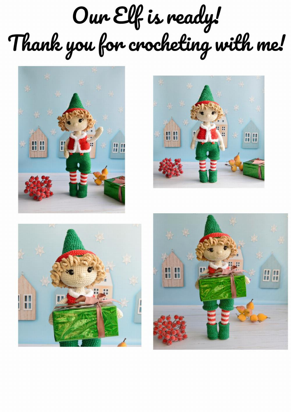 Crochet Pattern Christmas Elf doll