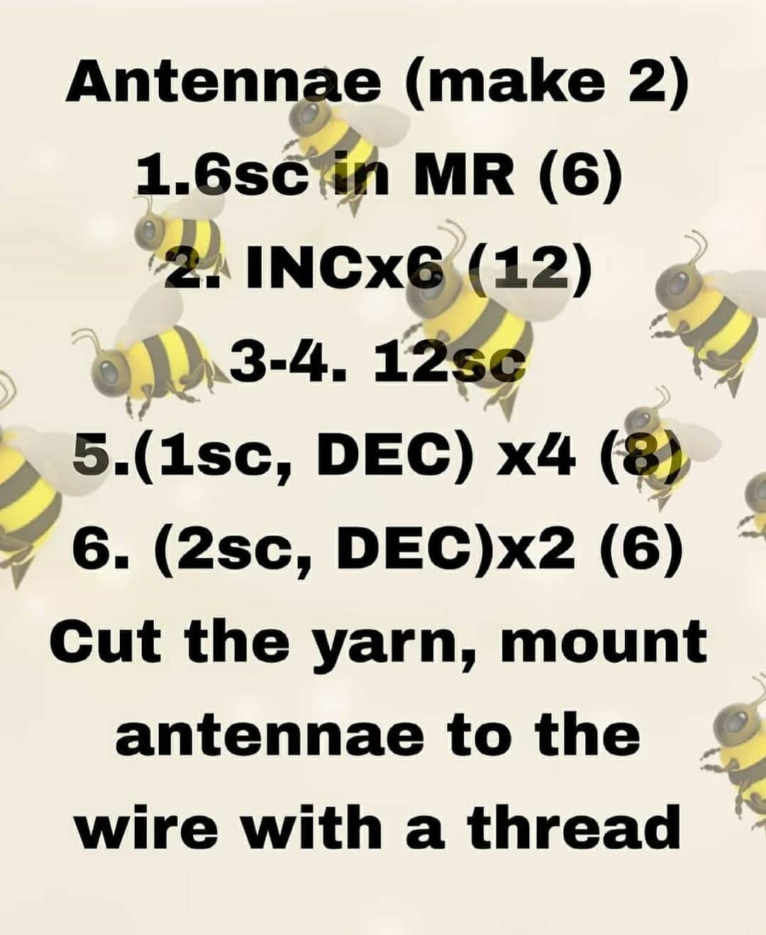 Crochet pattern for bee and honey jar