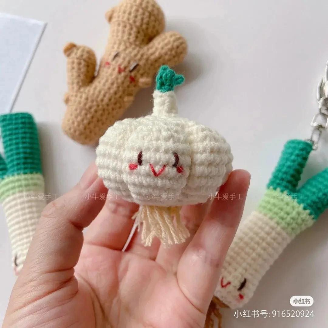 Crochet pattern for onions, ginger, and garlic