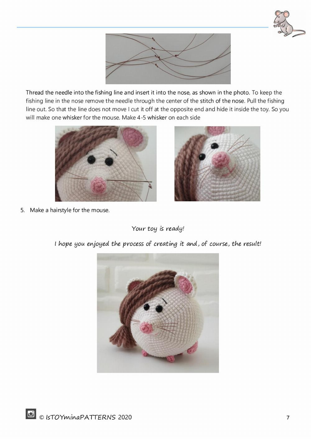 crochet pattern toy little round mouse