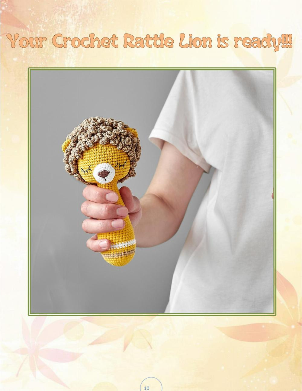crochet rattle lion