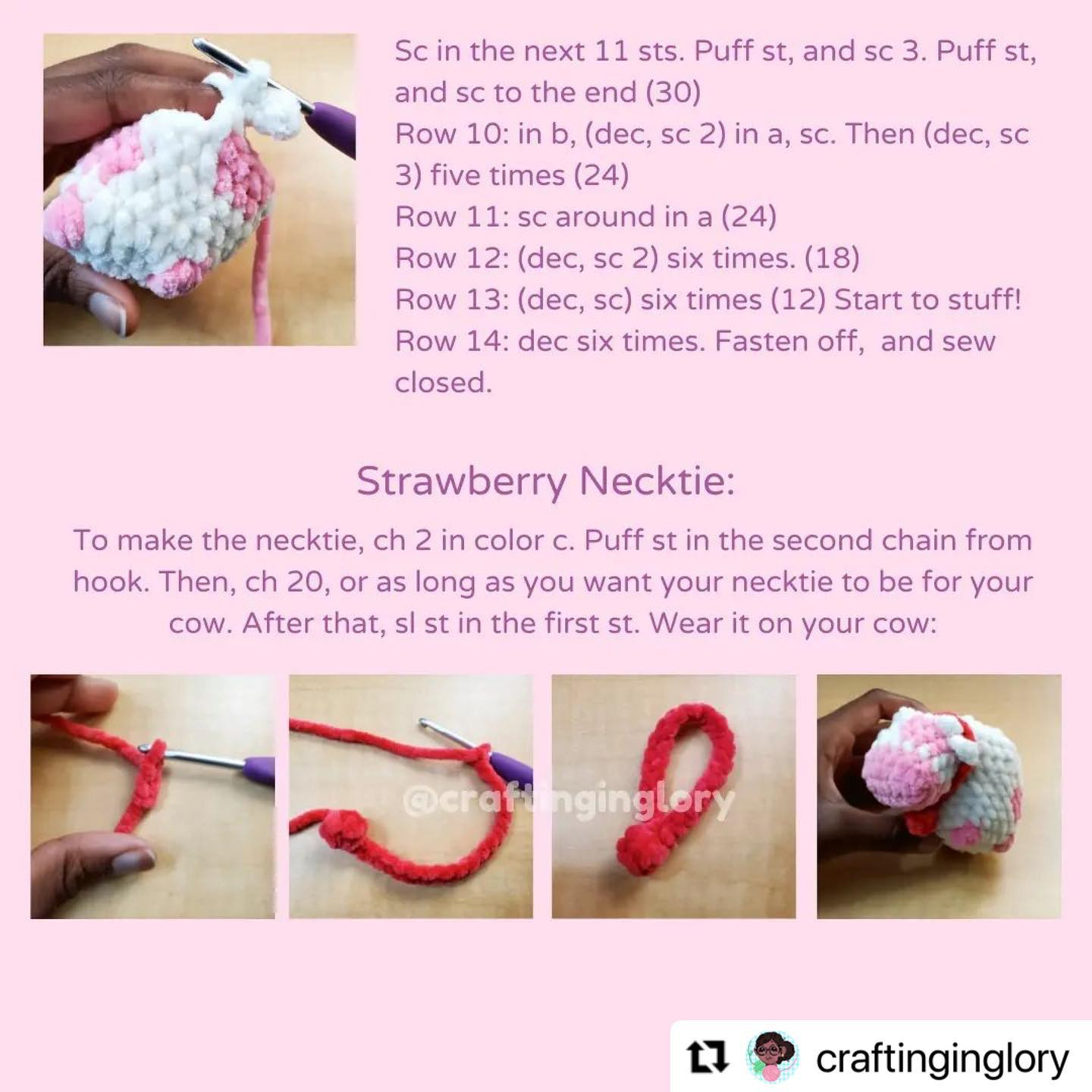 crochet tiny strawberry pattern