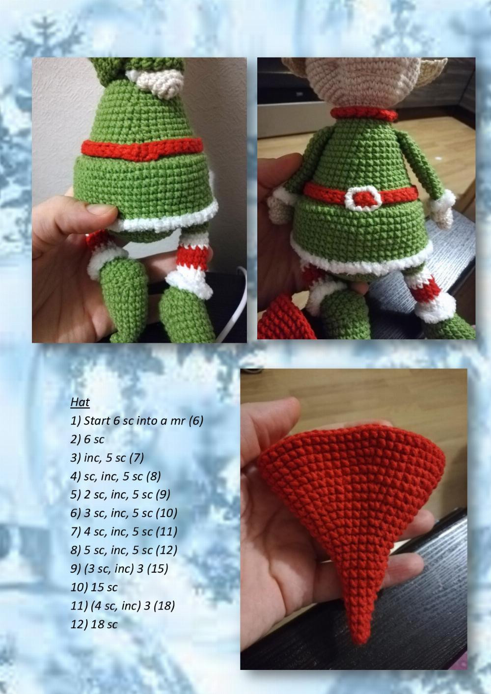 Crochet toy pattern Christmas Elf