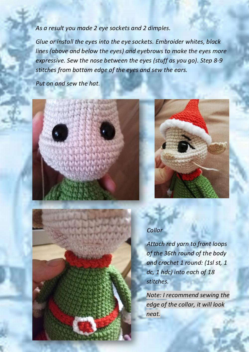 Crochet toy pattern Christmas Elf