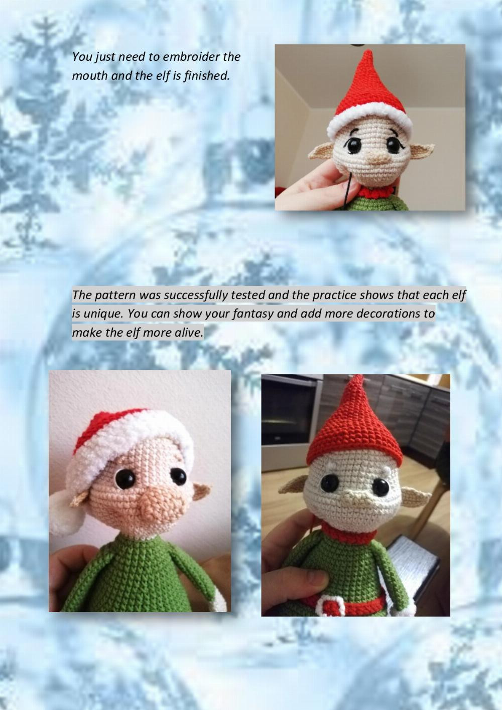 Crochet toy pattern Christmas Elf