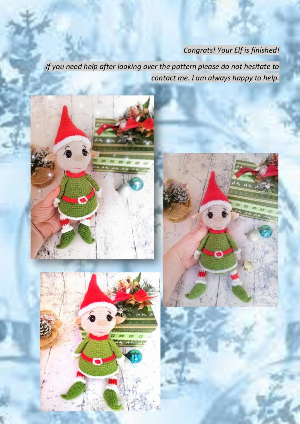 Crochet toy pattern Christmas Elf