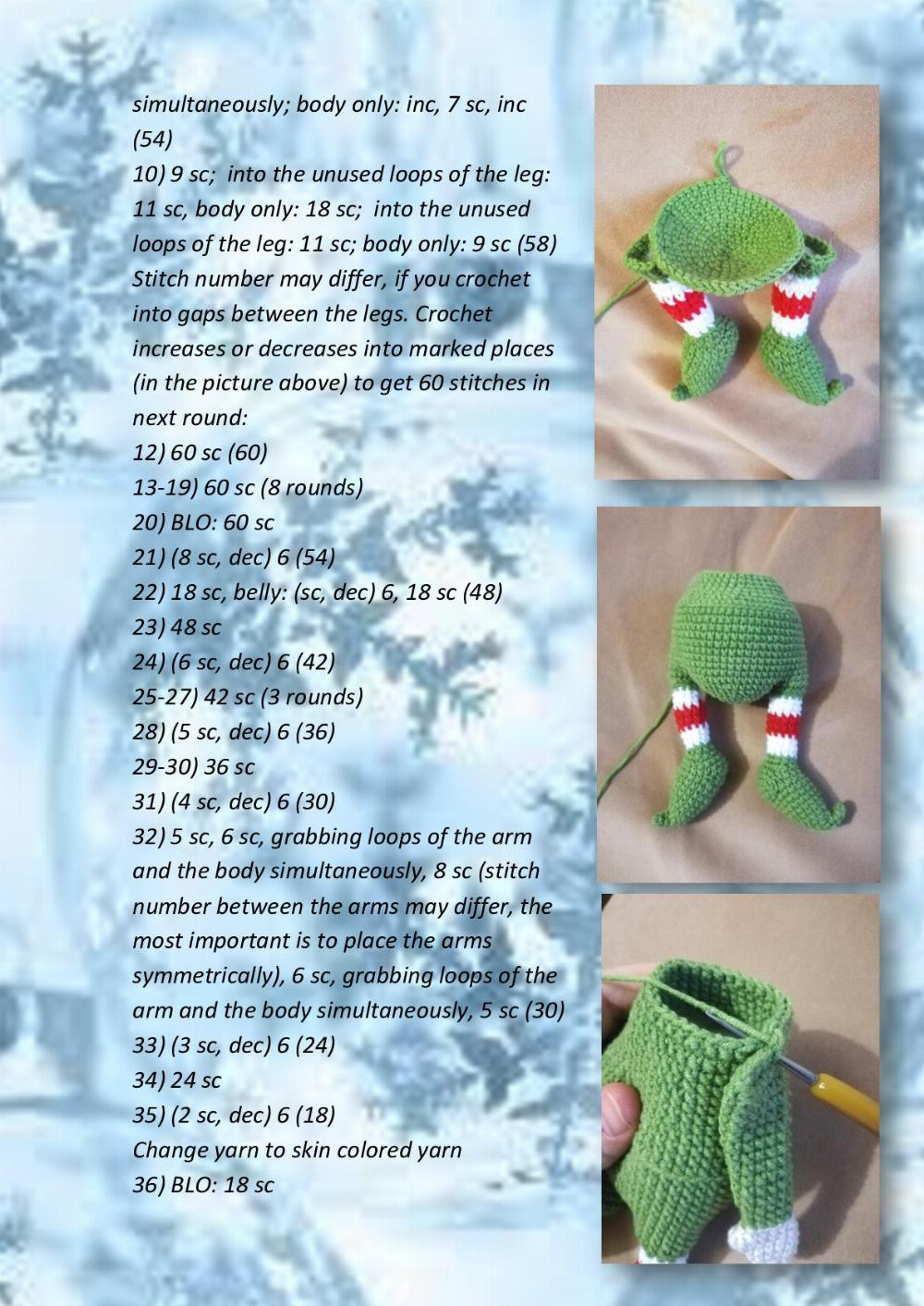 Crochet toy pattern Christmas Elf