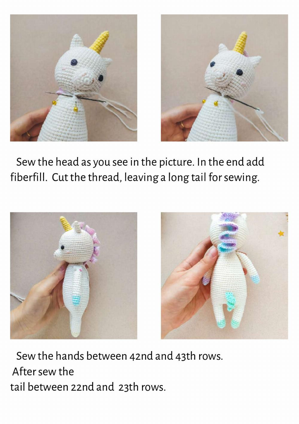 Crochet toy pattern Couple of unicorns