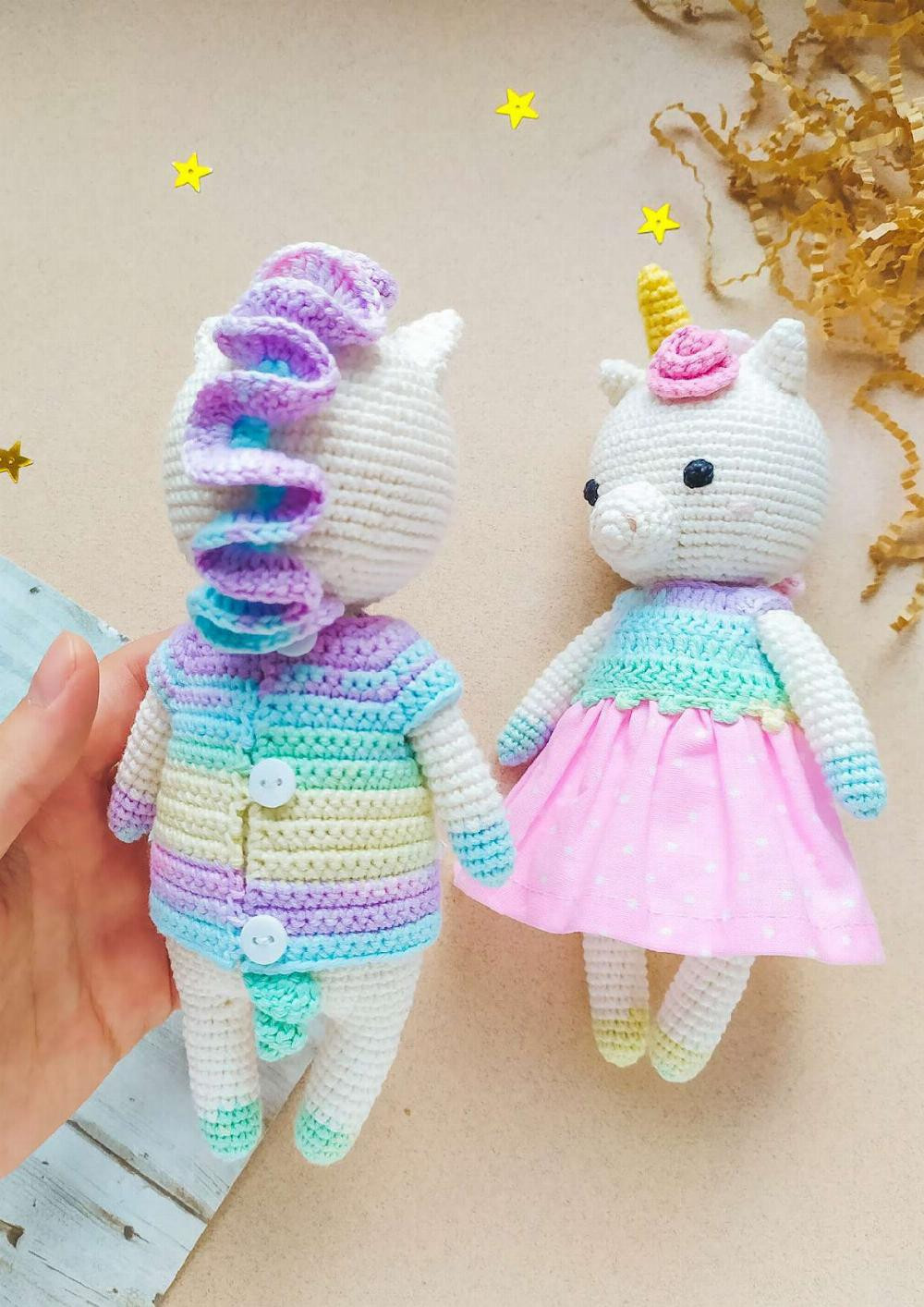 Crochet toy pattern Couple of unicorns