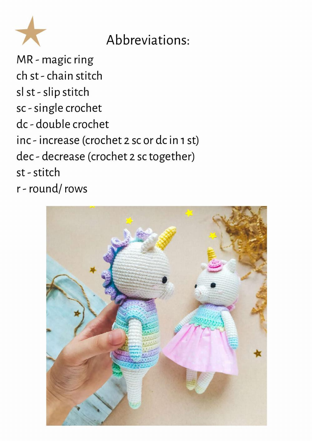 Crochet toy pattern Couple of unicorns