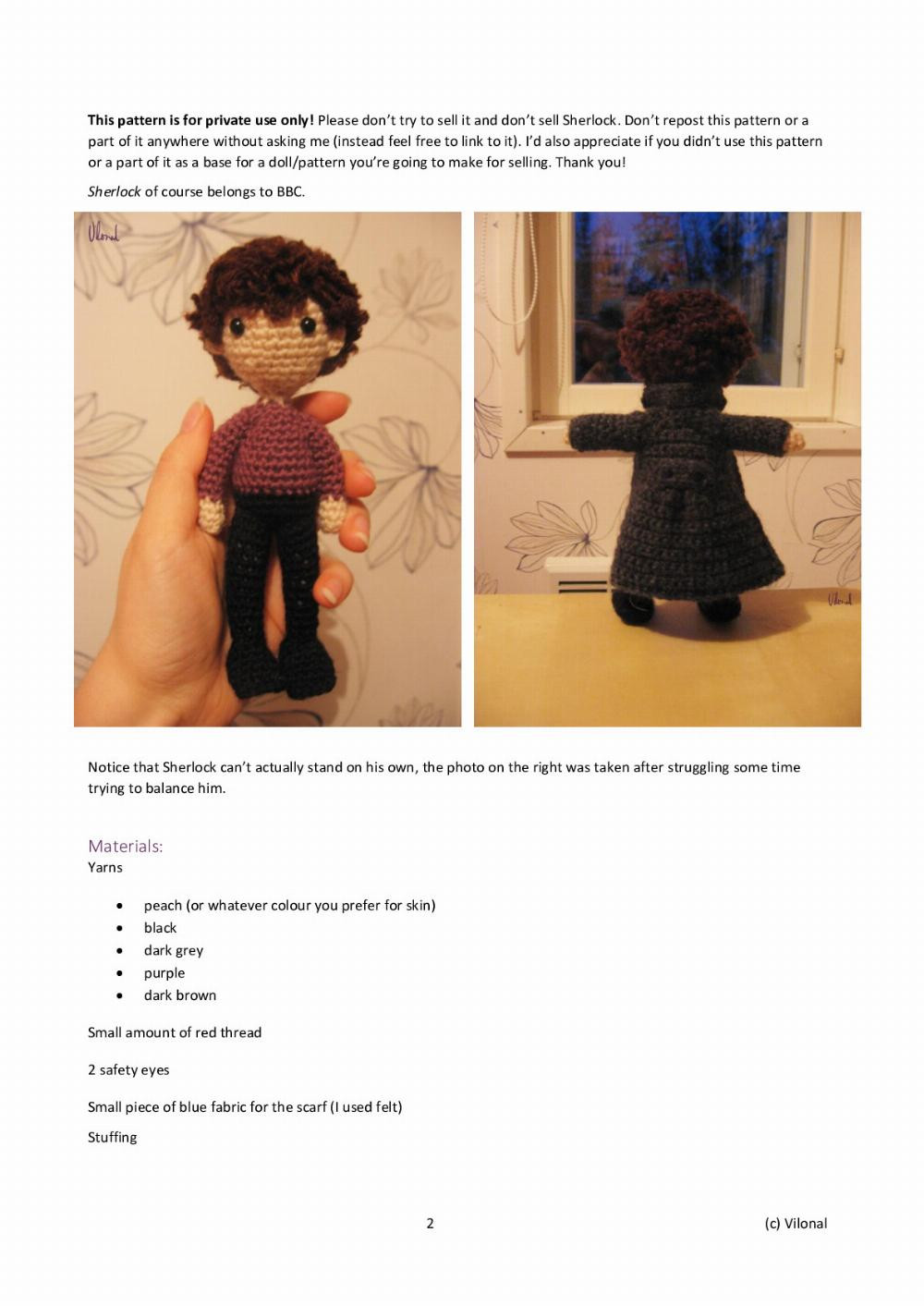 Crocheted Consulting Detective