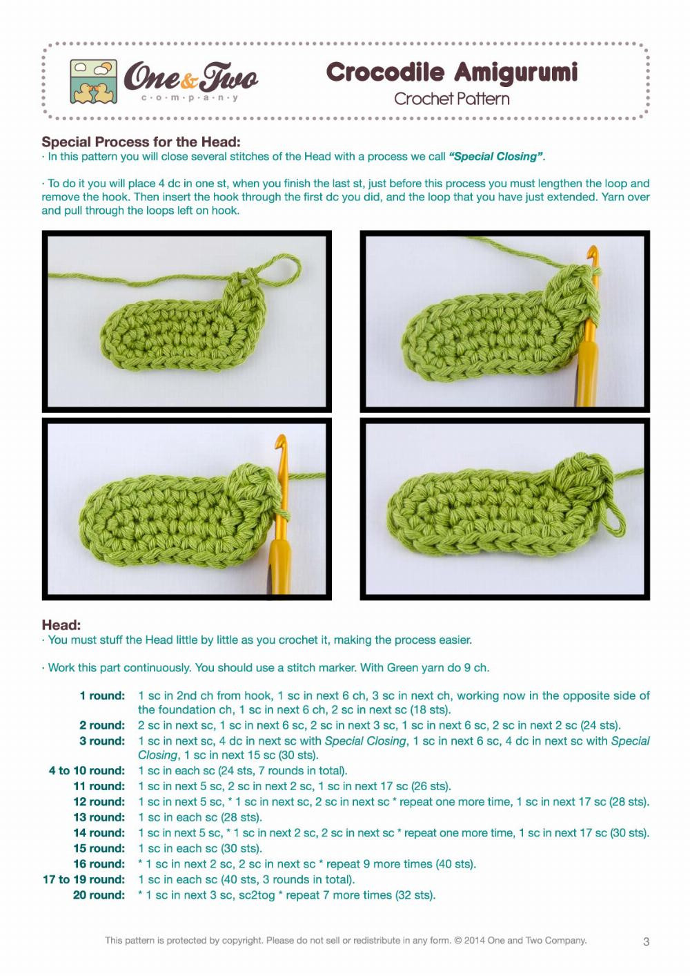 crocodile amigurumi crochet pattern
