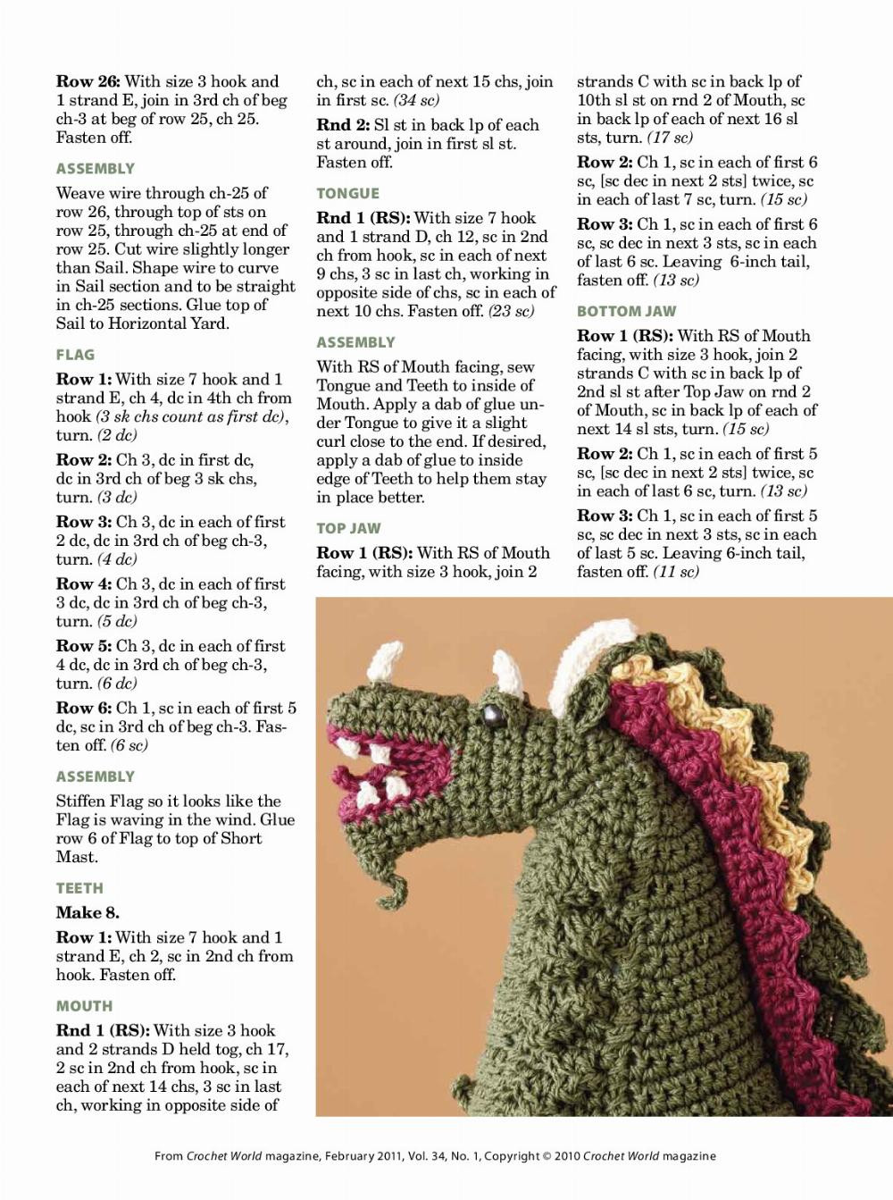 Dragon Ship crochet pattern