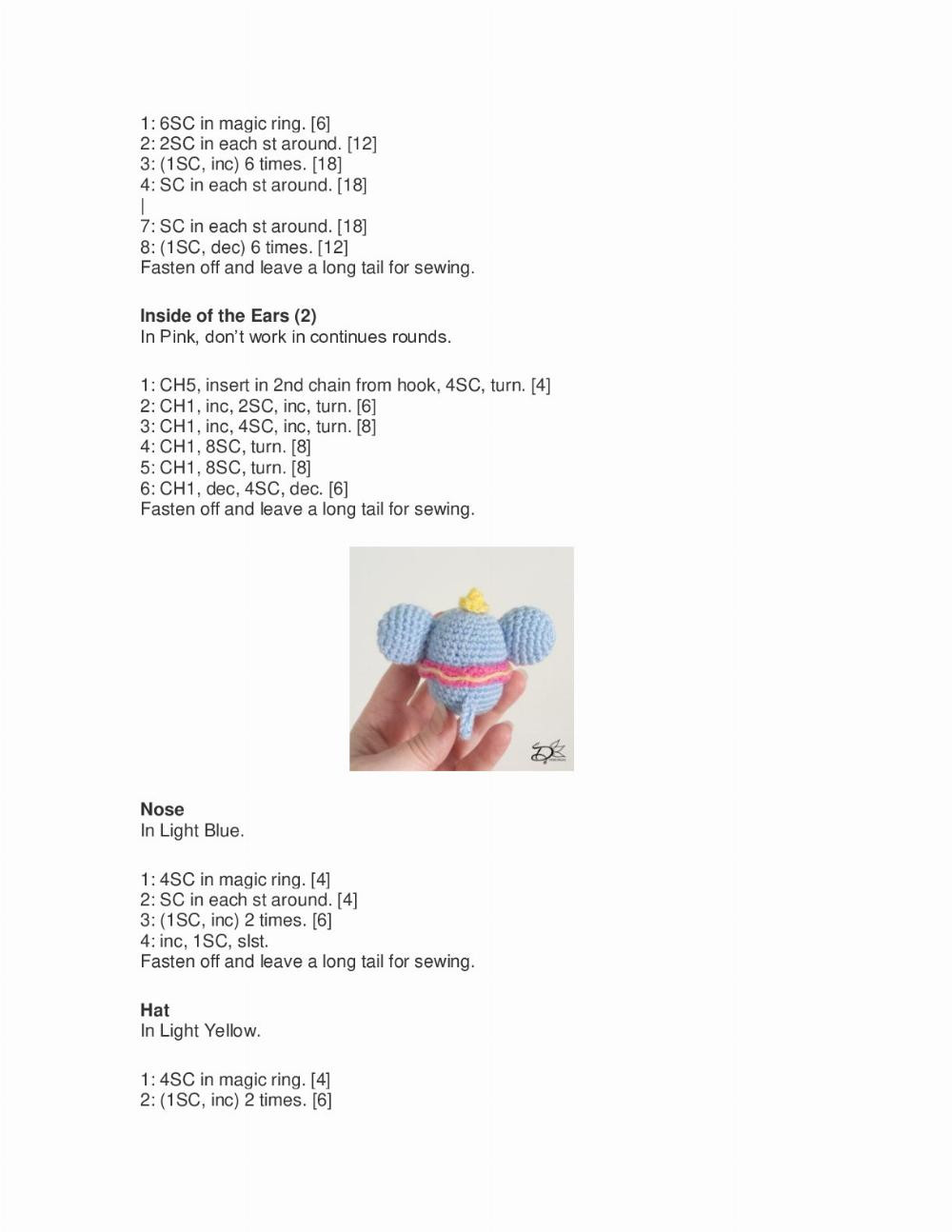 DUMBO UFUFY crochet pattern