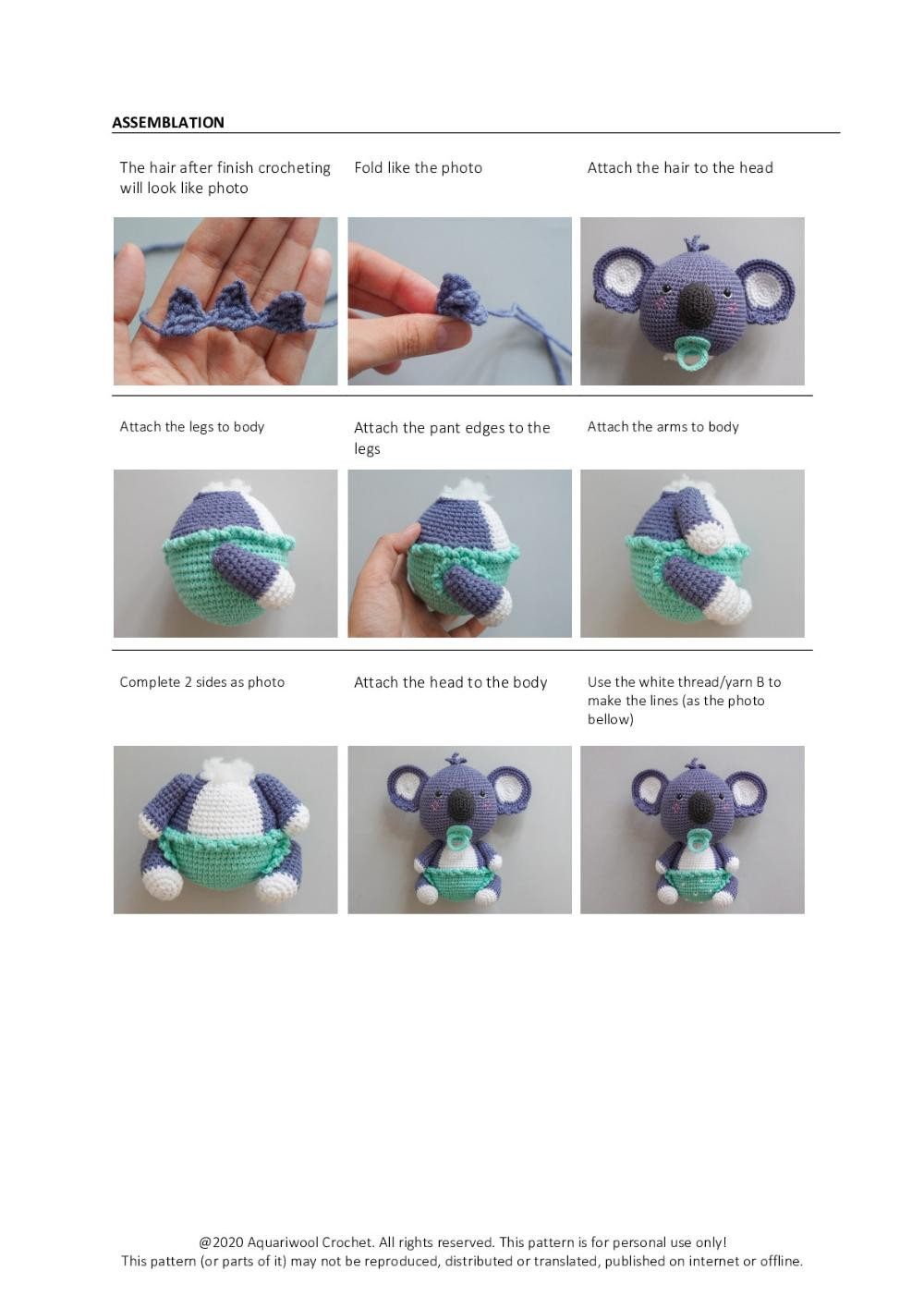 DUMMY THE BABY KOALA crochet pattern