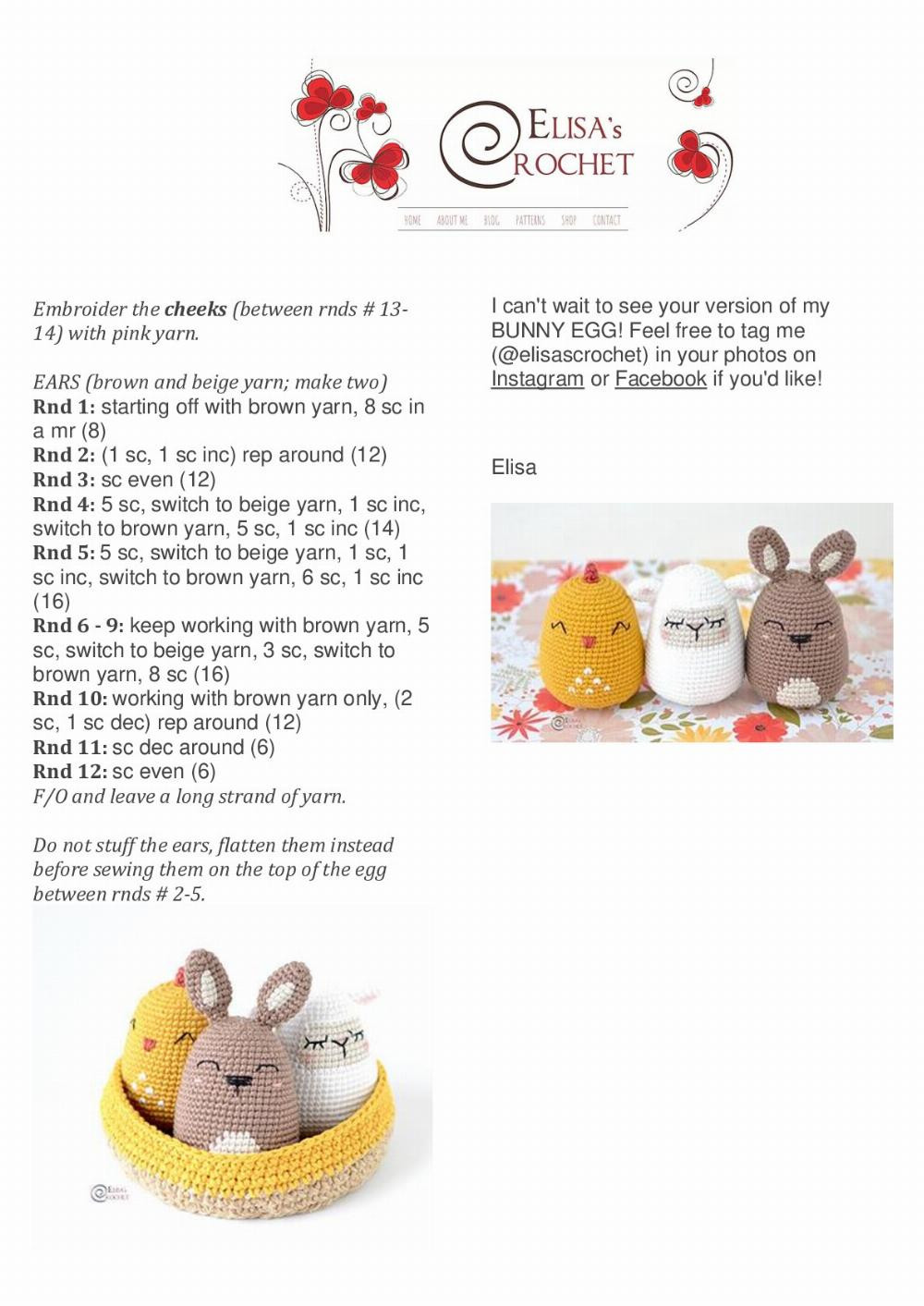 Easter Egg Bunny 2021 crochet pattern