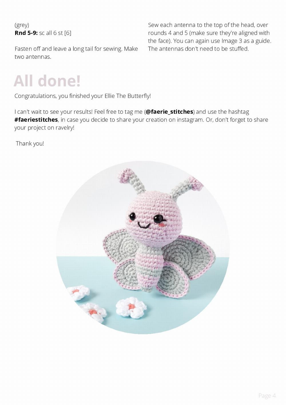 Ellie The Butterfly crochet pattern