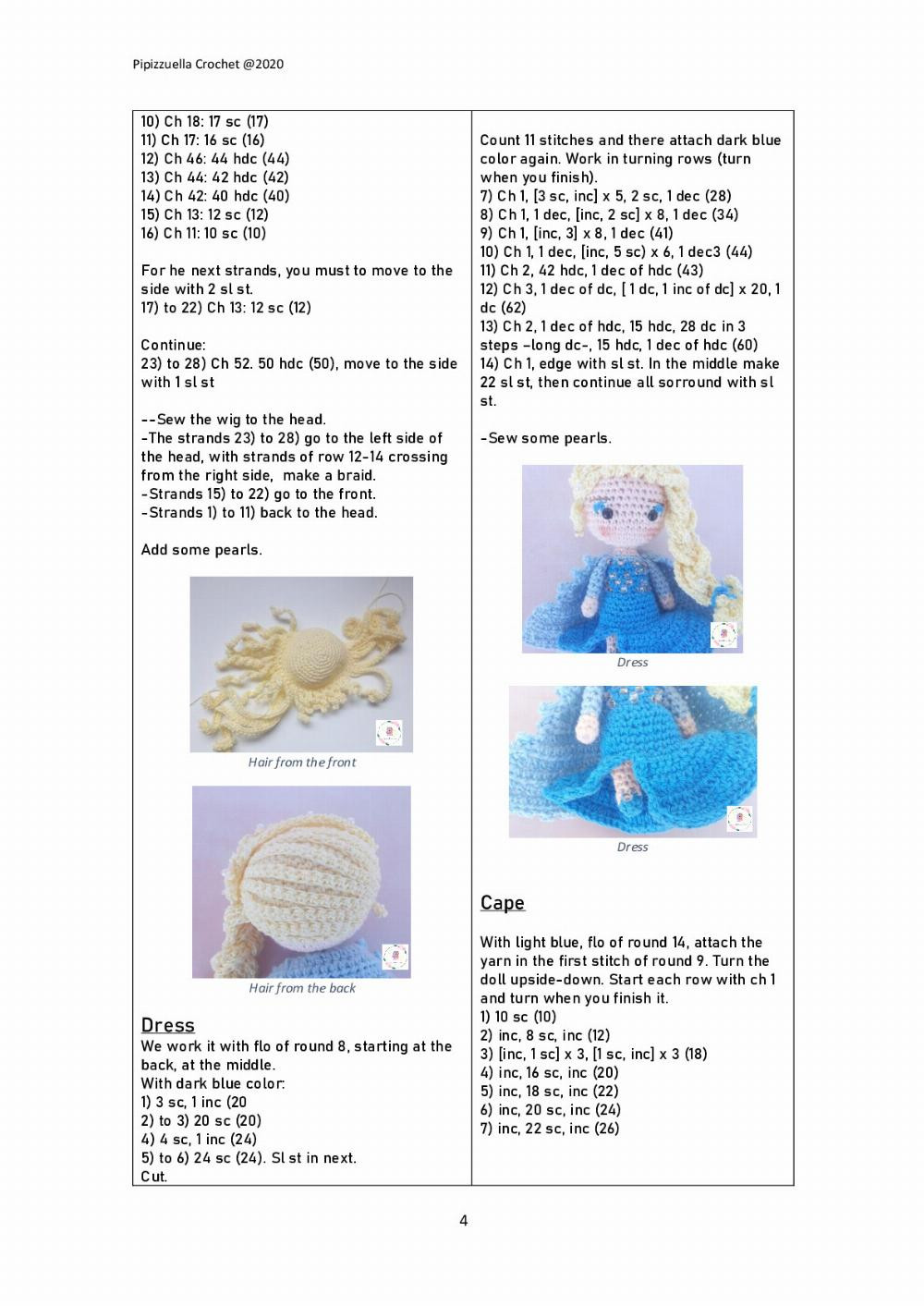 ELSA FROZEN crochet pattern