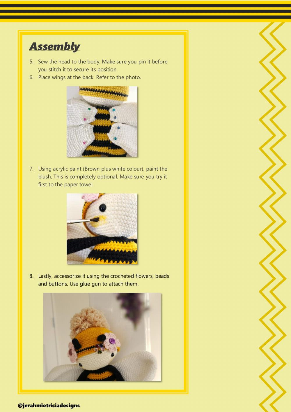 emilea the bee amigurumi pattern