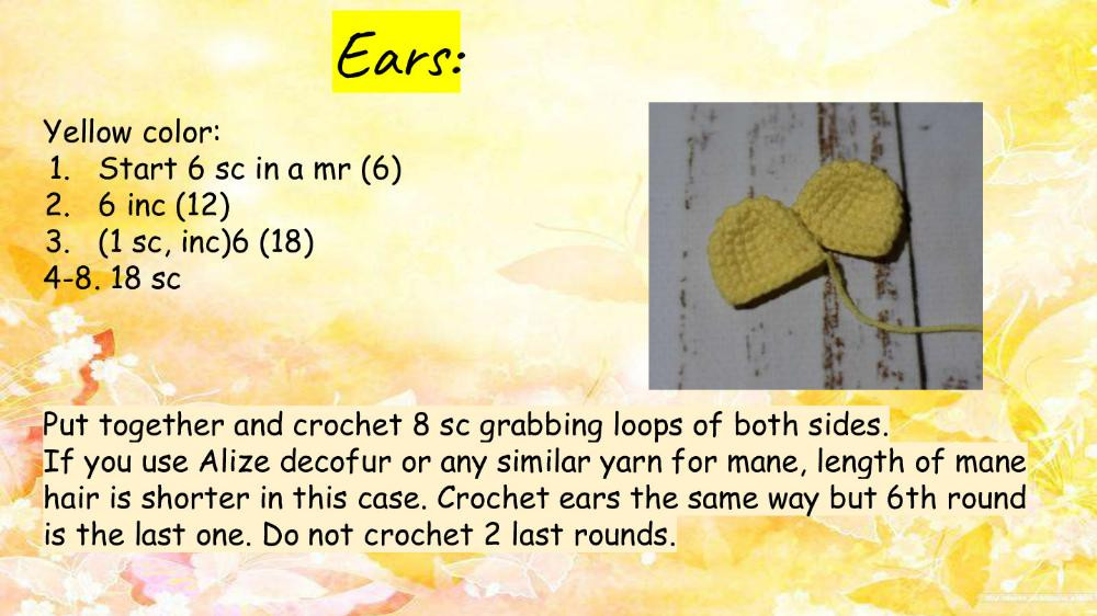 English Crochet Pattern Lion