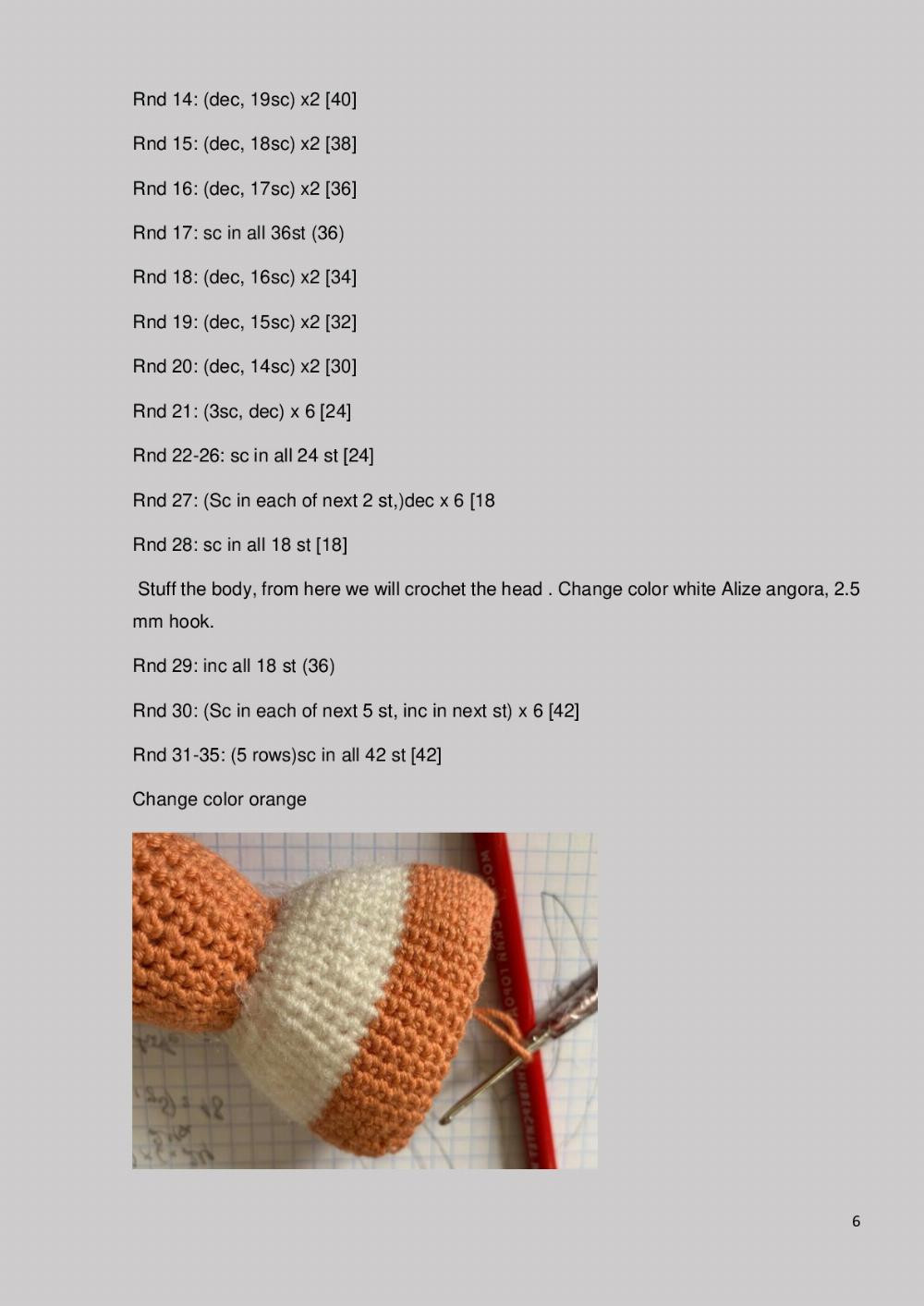 Fox crochet pattern