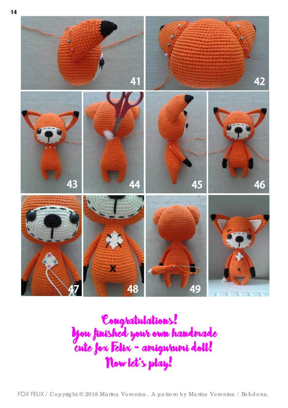 Fox Felix amigurumi doll