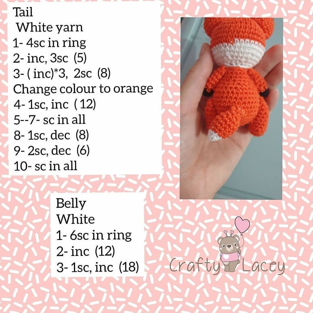 Fox keychain crochet pattern