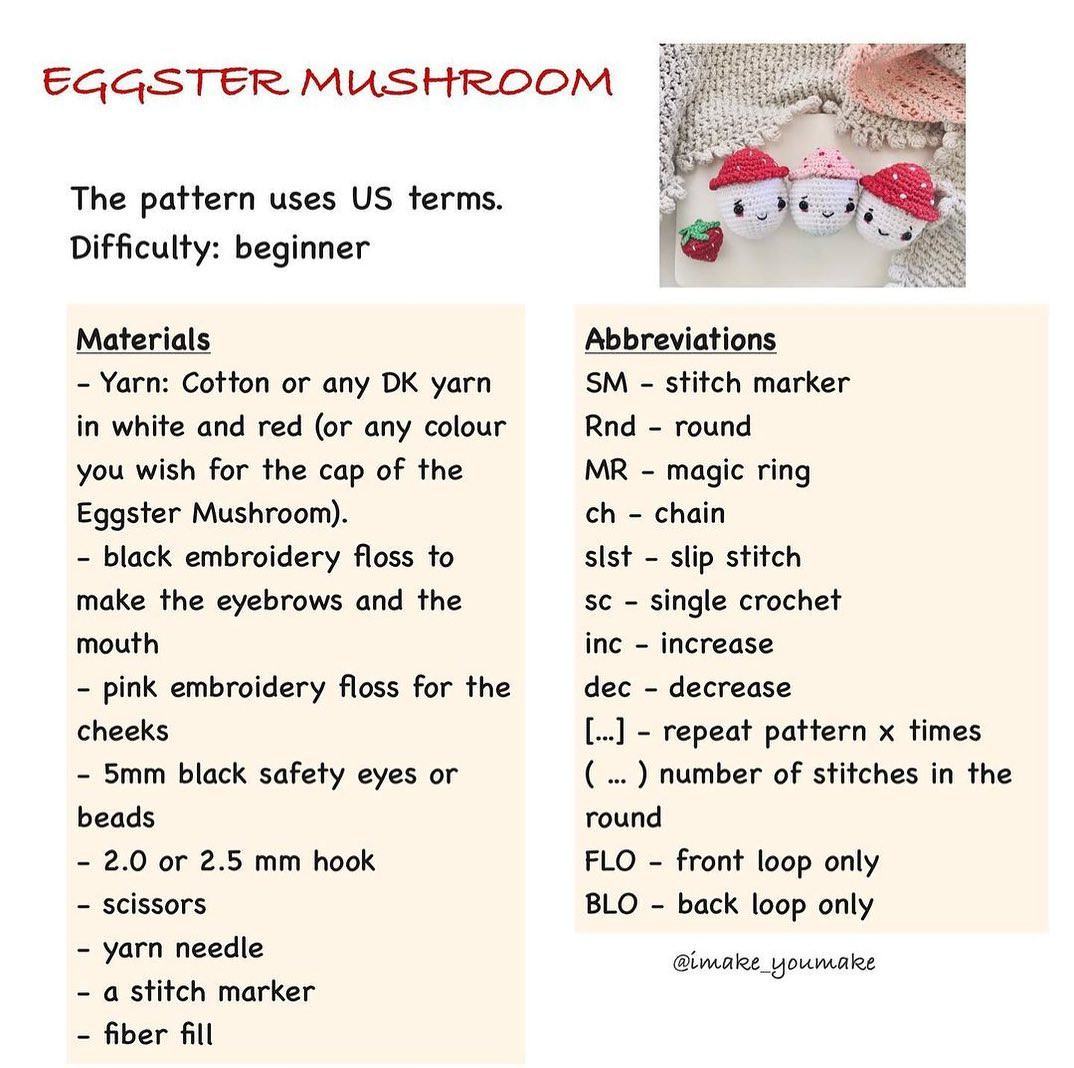 🍄🍄 FREE AMIGURUMI PATTERN 🥚🥚 Eggster Mushroom🍄🍄