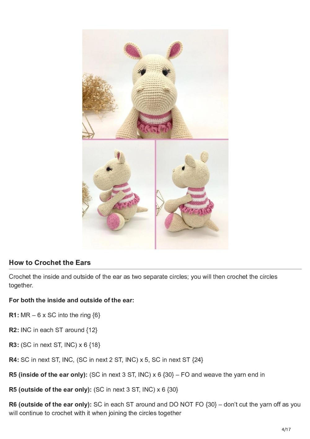 Free Crochet Hippo Pattern