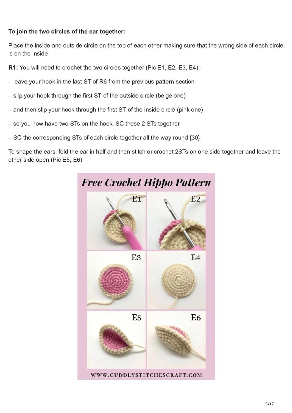 Free Crochet Hippo Pattern