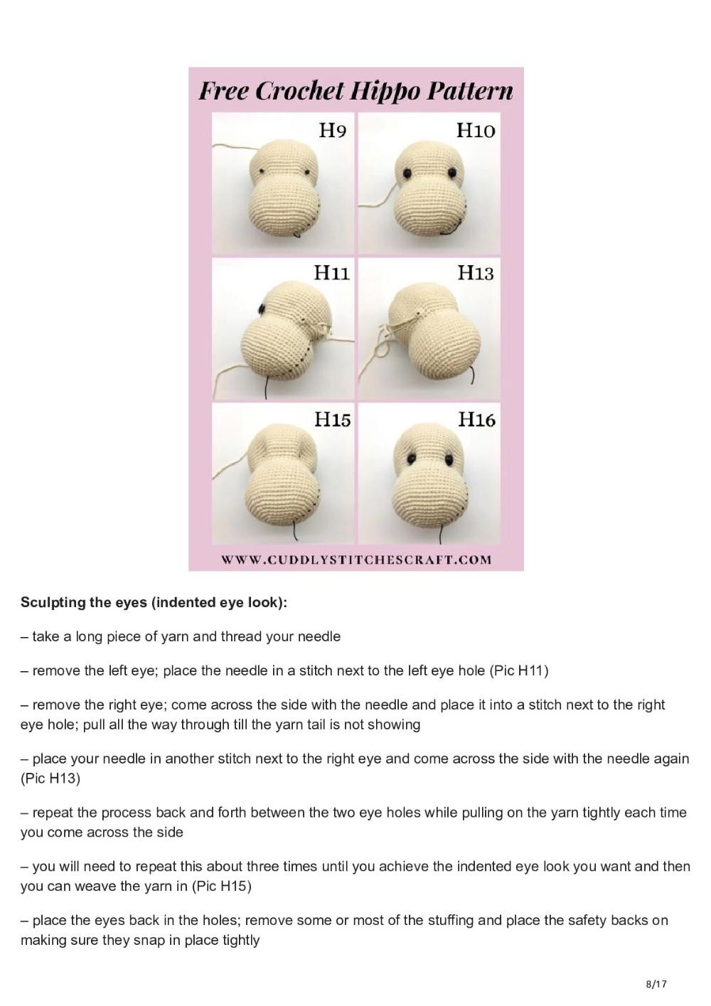 Free Crochet Hippo Pattern