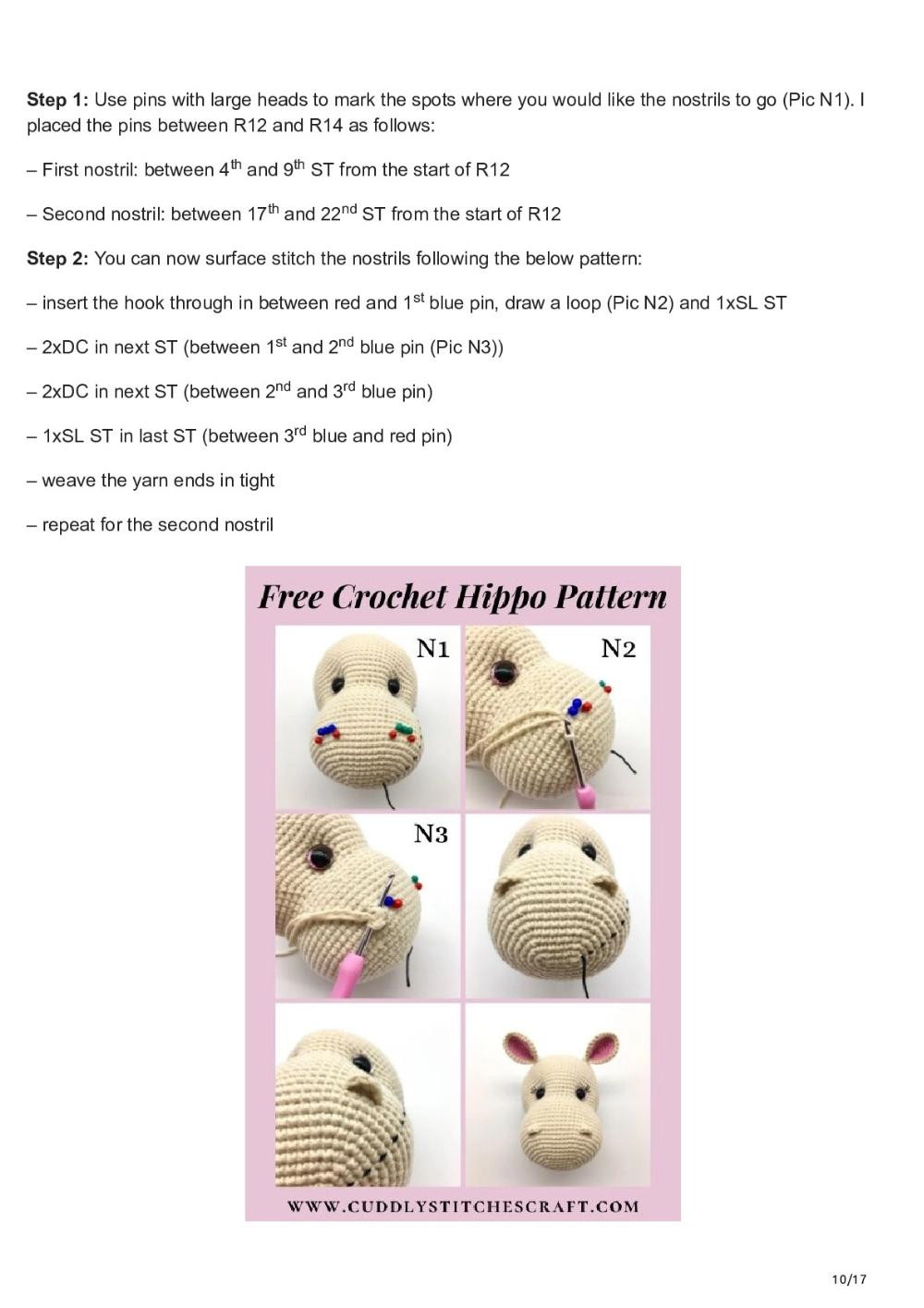 Free Crochet Hippo Pattern