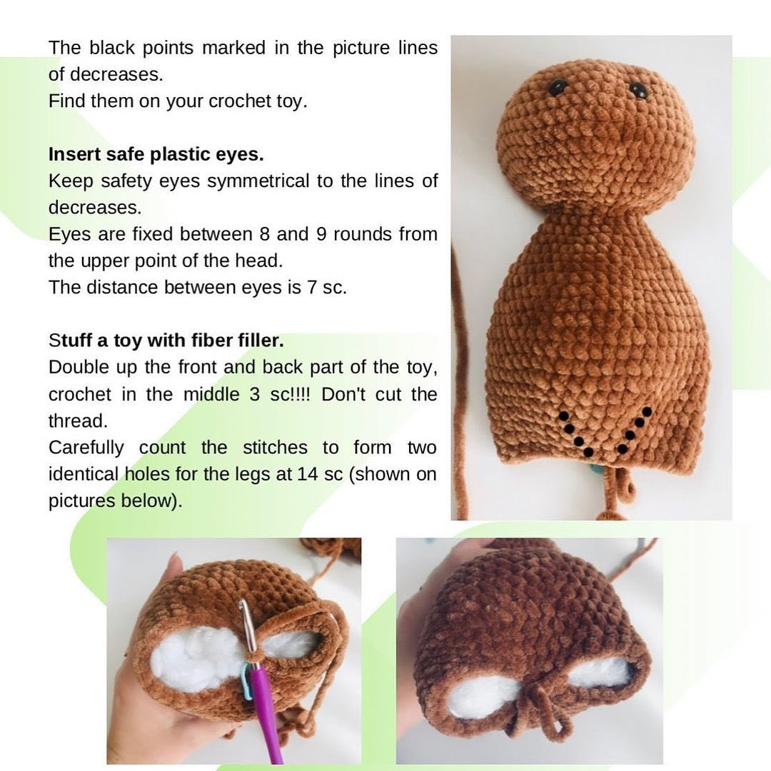 free crochet pattern brow bear