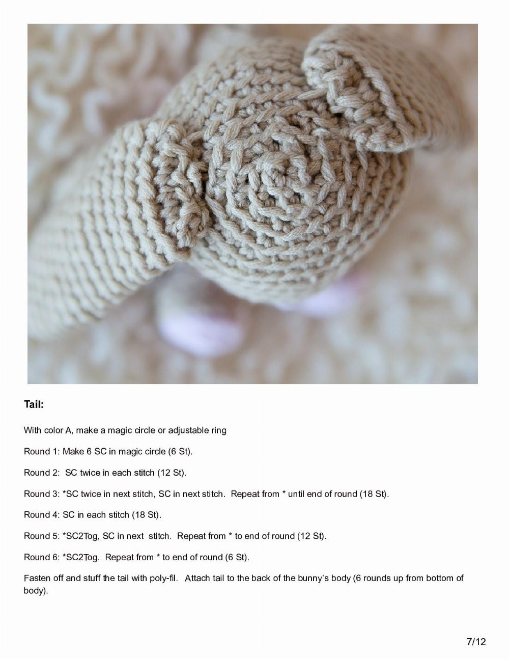 Free Crochet with a ping shirt Bunny Pattern