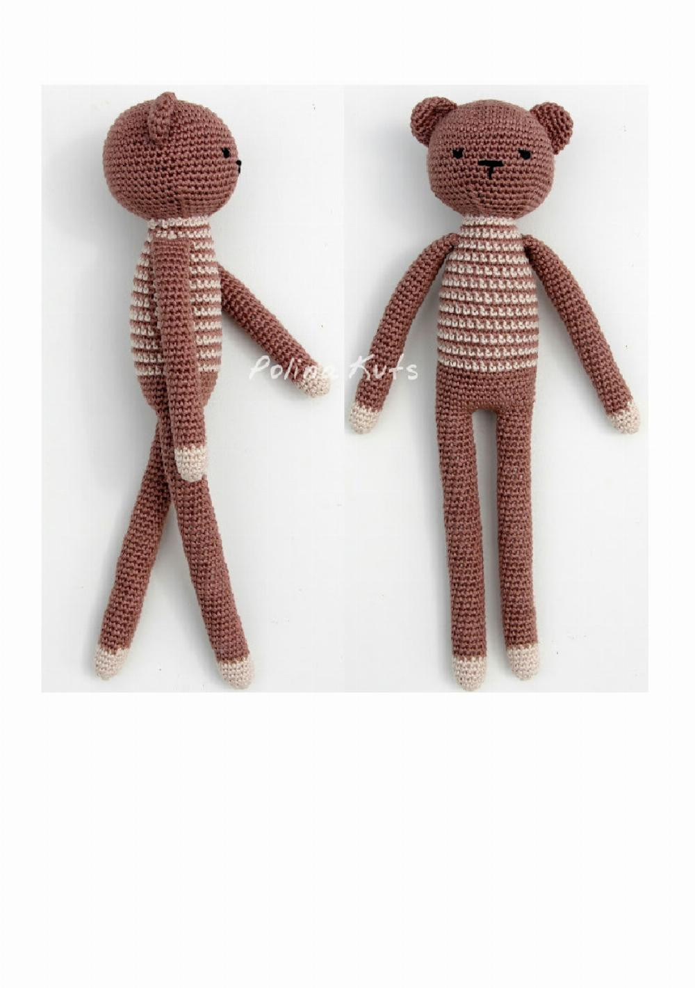 Free English Crochet Patterns: Rabbit, Bear, Fox, Wolf & Monkey