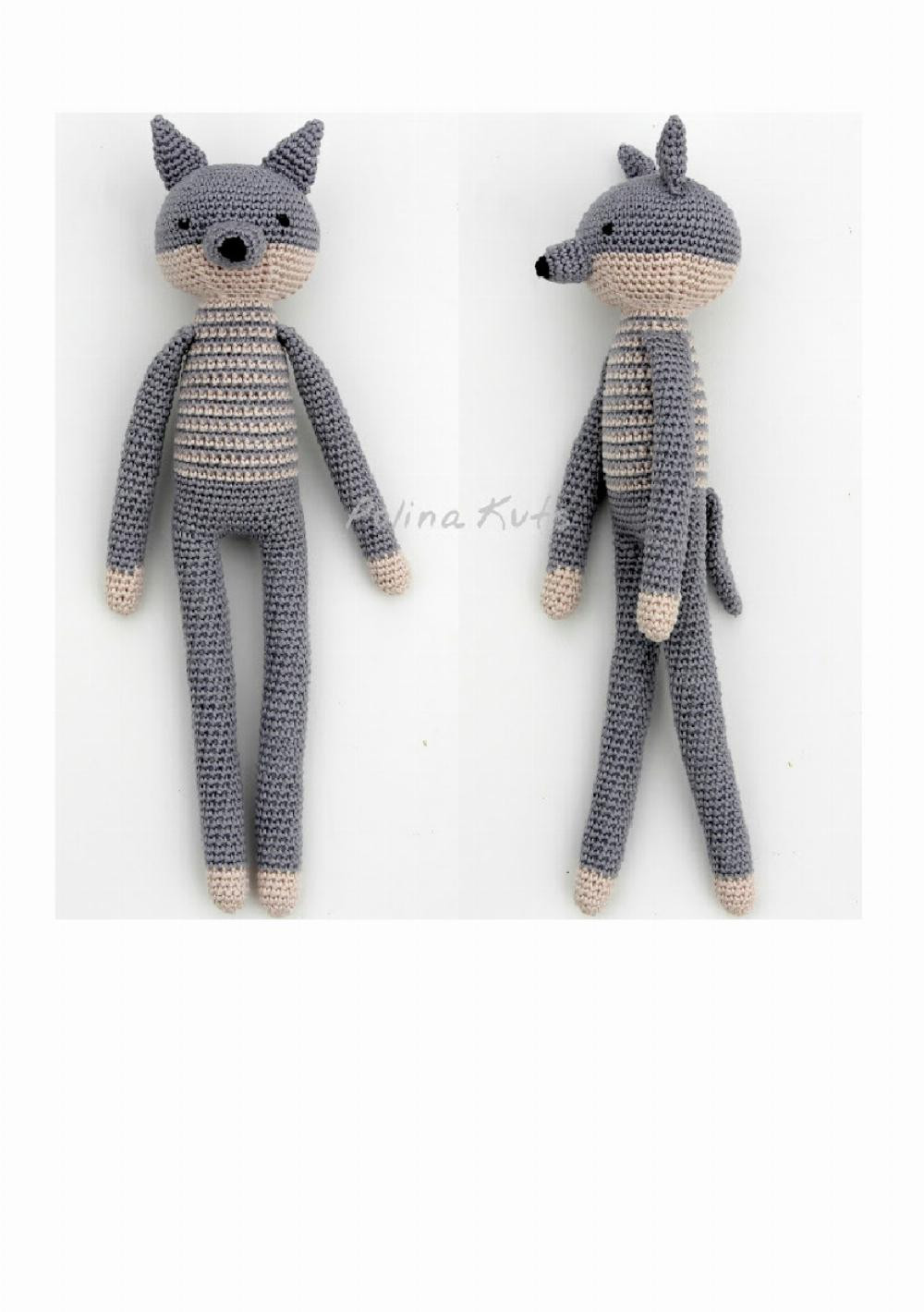 Free English Crochet Patterns: Rabbit, Bear, Fox, Wolf & Monkey