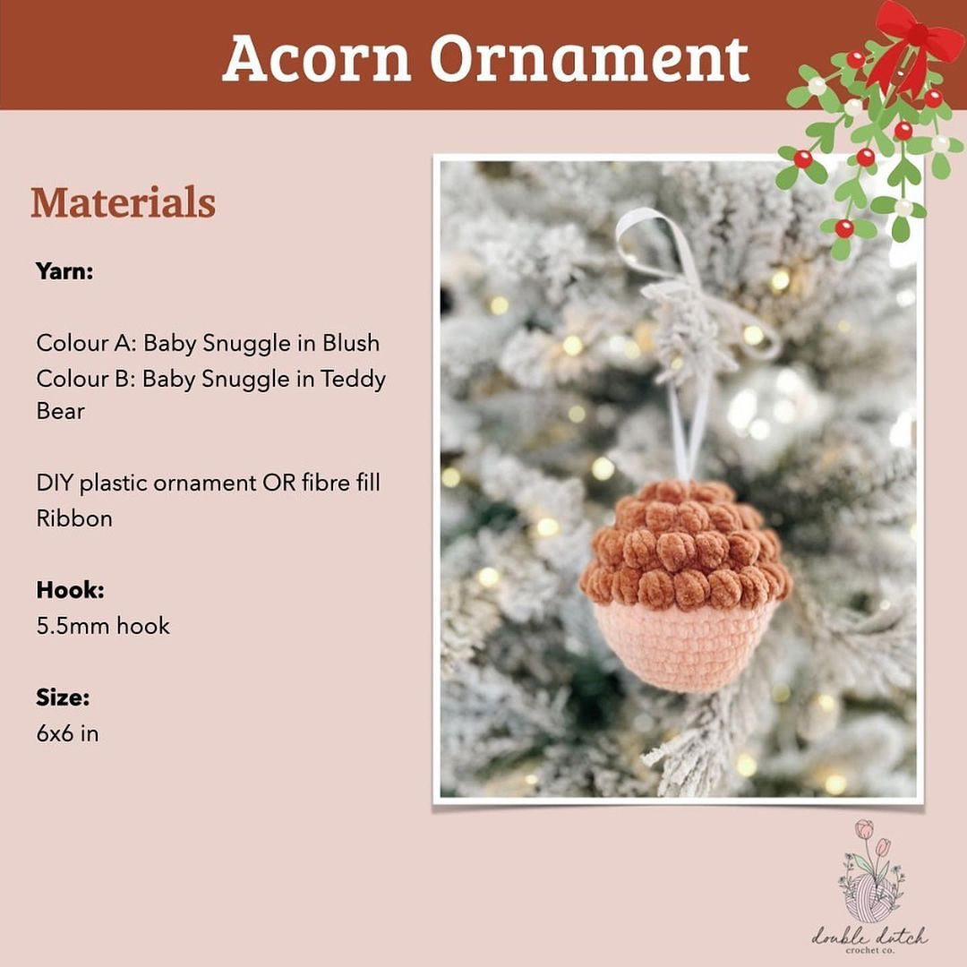 free pattern acorn ornament