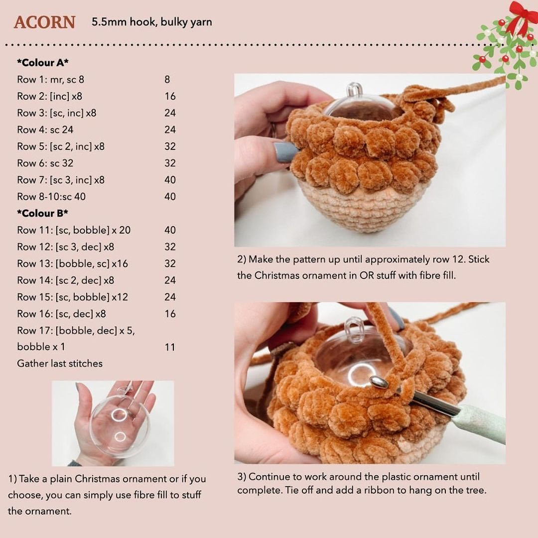 free pattern acorn ornament