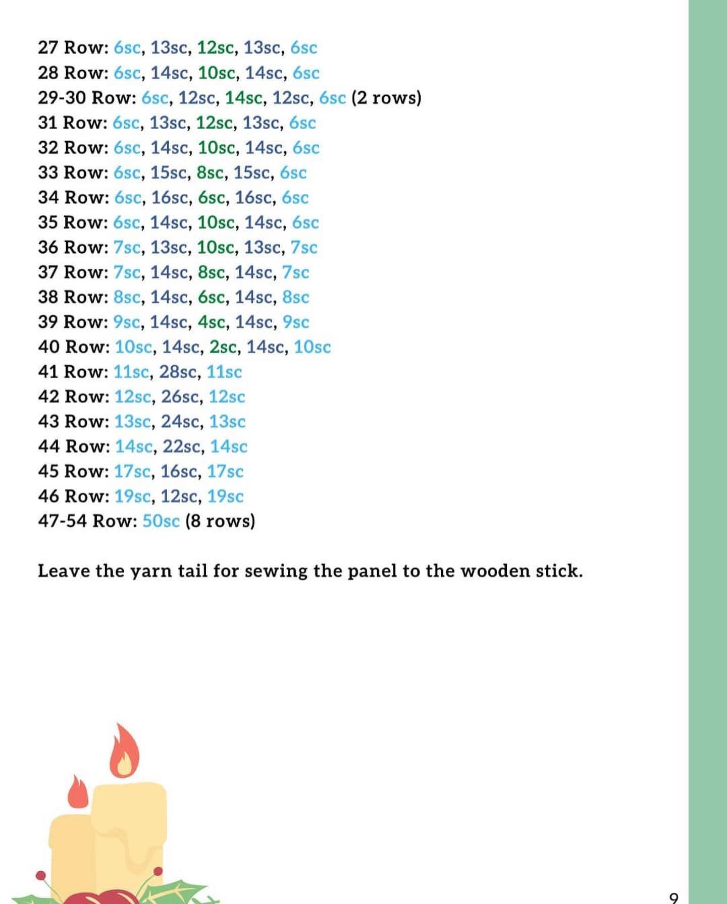 free pattern chart of the panel