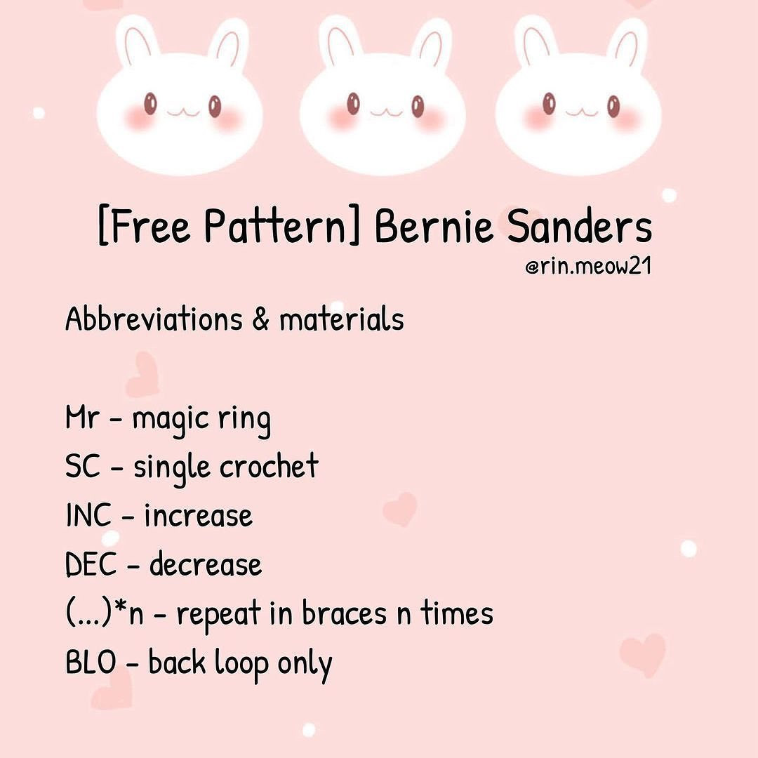 [Free Pattern] Chibi Bernie Sanders 👴🏻