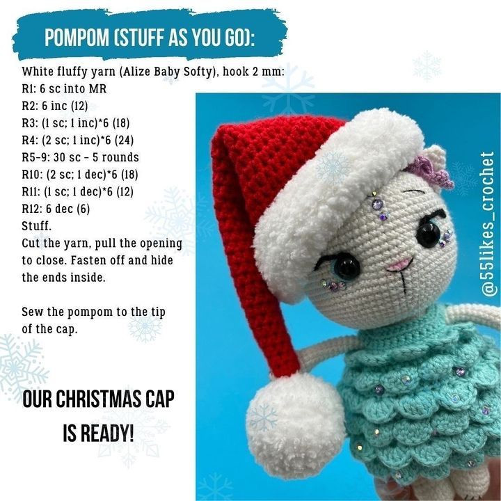 free pattern christmas cap