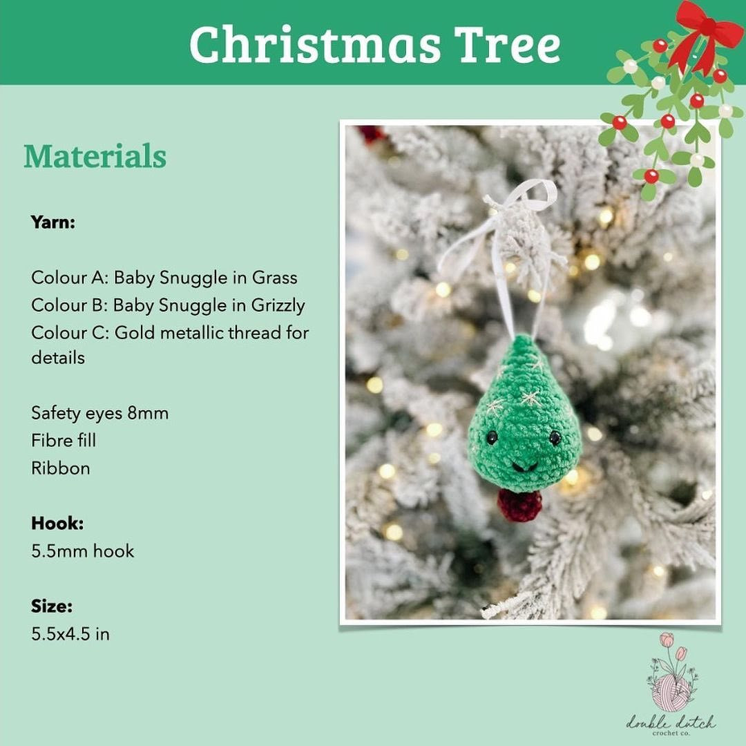 free pattern christmas tree keychain