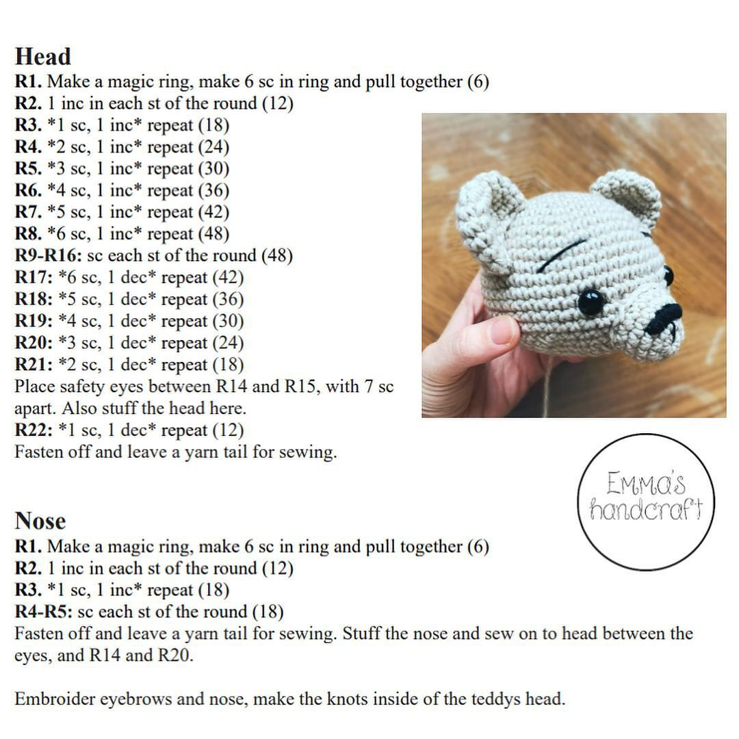 free pattern fredric the teddy