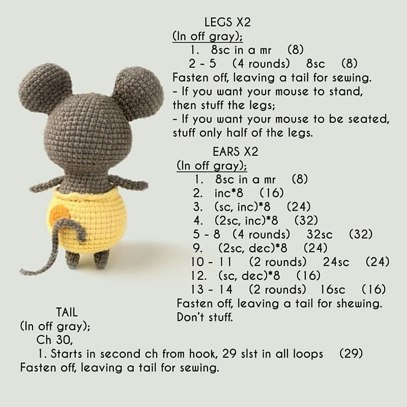 free pattern mouse in cheese pants