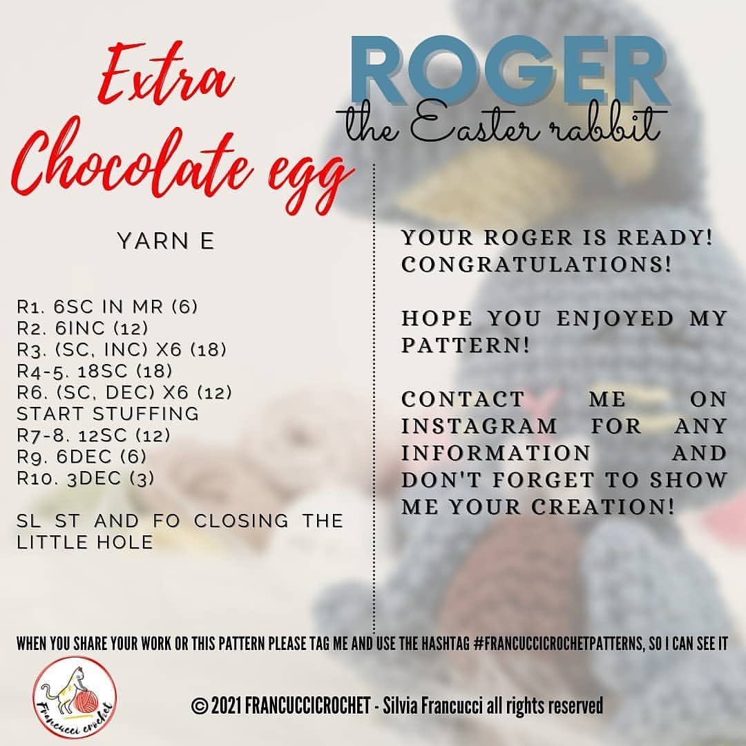 free pattern roger the easter rabbit