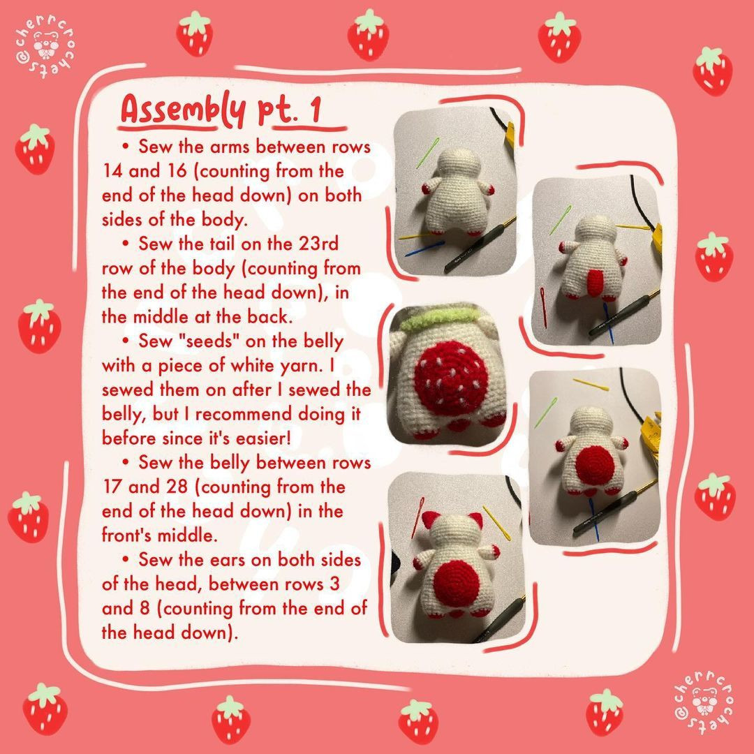 free pattern strawberry kitty